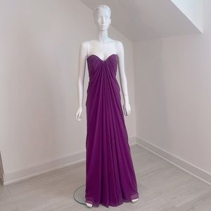 NWT SAMPLE Dessy 2879 size 10 Dahlia (berry purple) Lux Chiffon.  Pristine.